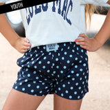 Lulu Mac Youth Navy Polka Dot Shorts