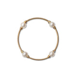 8mm Crystal White Blessing Bracelet with Gold-filled Links: L