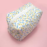Ditsy Quilted Cotton Floral Cosmetic Pouch Bag