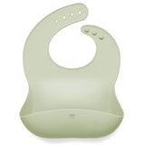 Sage Silicone Baby Bib Roll Up & Stay Closed
