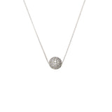 Silver Crystal Pave Blessing Necklace in Sterling Silver