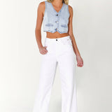WV99651WHT High Rise Wide Leg with Self High Cuffed Hem: 9