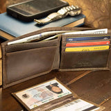 Alabama Crimson Tide Men's Collegiate Bifold Leather Wallet.: UAL Wrinkle