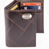 Alabama Crimson Tide Men's Collegiate Trifold Leather Wallet: UAL Wrinkle