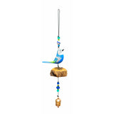 Blue Jay Bell Wind Chime – Hand-Painted Wooden Bird, Wood Block & Authentic NANA Bell