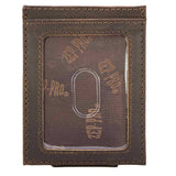 Christian Cross Magnetic Leather Slim Wallet: Crazyhorse Brown