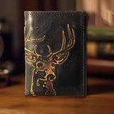 Buck Burnished Leather Trifold Wallet
