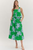 Botanical Print Eyelet Top