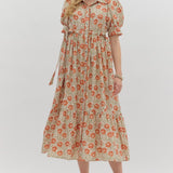 Sun-Drenched Blooms Midi Dress