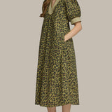 Wildly Refined Olive Leopard Maxi Dress