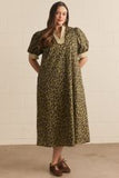 Wild About Gingham Curvy Leopard Midi Dress