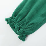 Green Velvet Nativity Smocked Dress