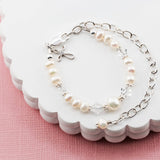 Girls Baby to Bride Sterling Silver Cross Baby Bracelet Gift