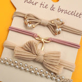 BOHO DUAL FUNCTION KNOT BRACELET HAIR TIES | 40BH105: Black