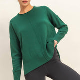 Drop Shoulder Sweater – Dark Green