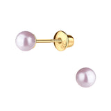 Pink Pearl Earrings with Screw Backs