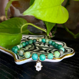 I Am Abundant -Green Opal & Hamsa Hand in Gold: L