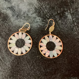 Metal Drop Earrings with Iridescent Colors