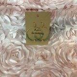 Beaded Drop Hoop Earrings featuring Gold Cross