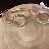 Hammered Metal Hinged Round Bracelet