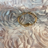 Gold Tone Rhinestone circle  Teardrop Bracelet