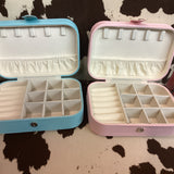 Mint and Pink Vegan Leather Jewelry Box