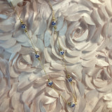 Chain Link featuring White Beads with Blue Flowers