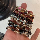 Set of Three Iridescent Glass Bracelets