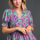 ColorSplash Leopard Blouse