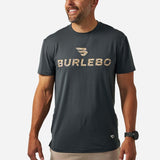 Burlebo Performance Tee – Gun Metal Grey & Gauge Camo Logo