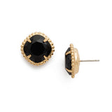 Jet Cushion-Cut Solitaire Stud Earrings
